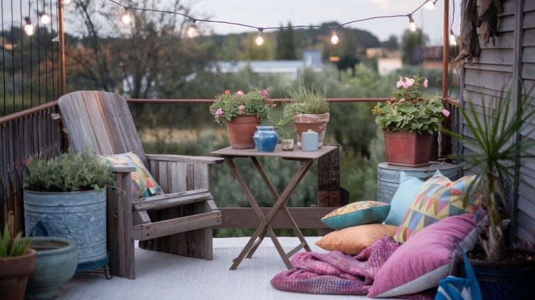 Colțul meu de liniște din balcon, făcut cu lucruri vechi