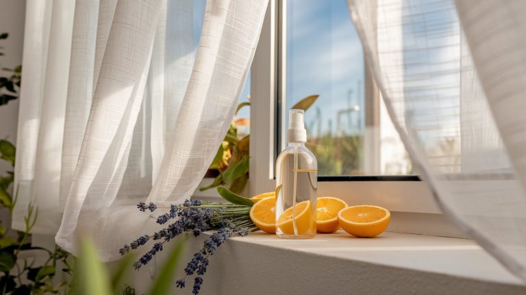 Amestecul pe care îl pulverizez pe perdele pentru un miros proaspăt care durează zile întregi